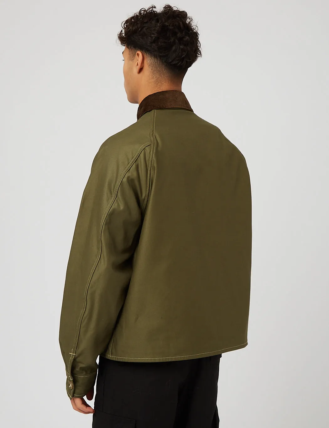 orSlow Lined Short Coverall Jacket - Army Green/Check sold by Article London product image thumbnail 5