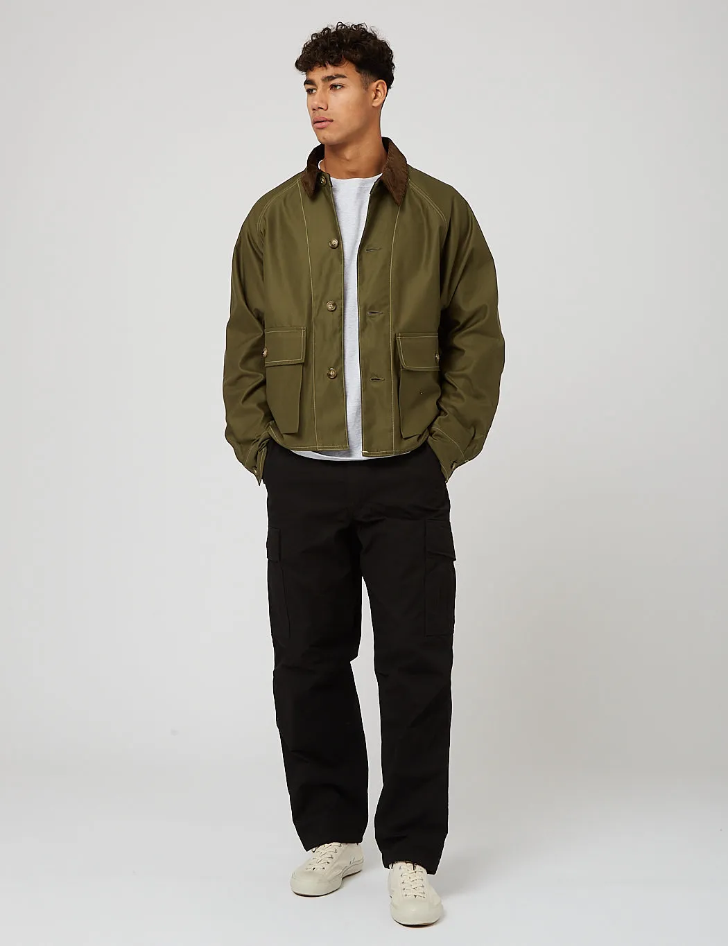 orSlow Lined Short Coverall Jacket - Army Green/Check sold by Article London product image thumbnail 4