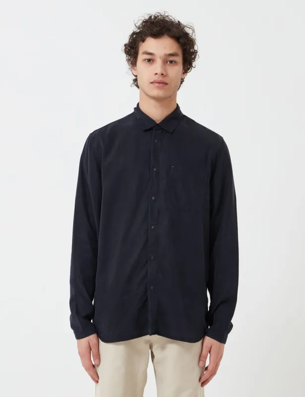 Folk Soft Stitch Pocket Shirt - Navy Blue made by Folk