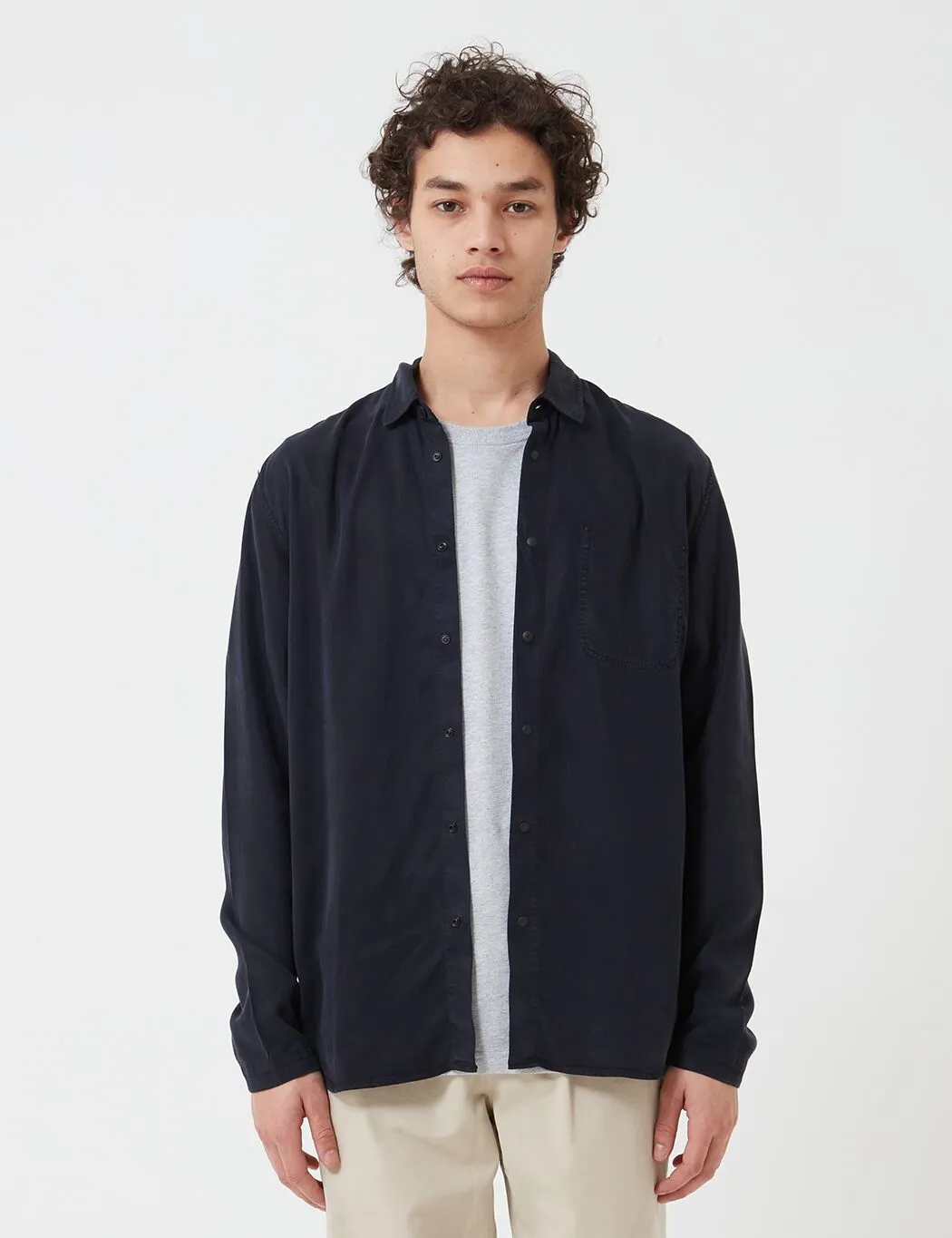 Folk Soft Stitch Pocket Shirt - Navy Blue sold by Article London product image thumbnail 4
