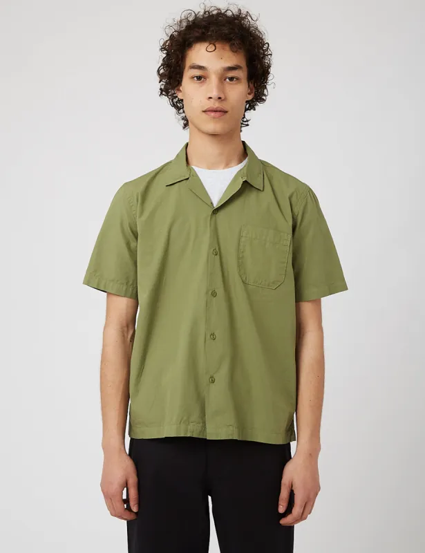 Universal Works Road Shirt (Organic Poplin) - Olive sold by Article London