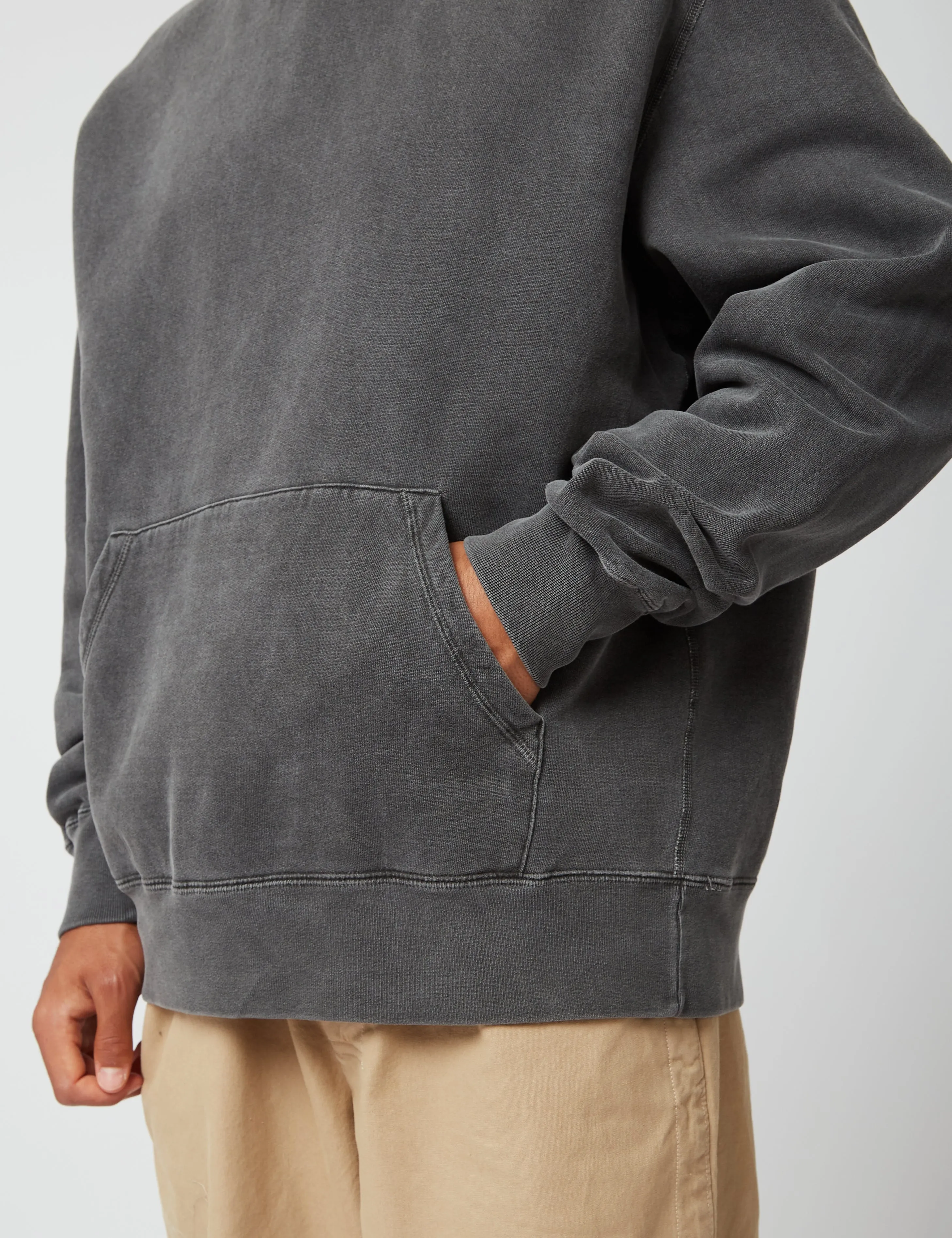 Bhode Pigment Dyed Hoodie (Organic/Canada Origin, 16oz) - Dusty Black sold by Article London product image thumbnail 5