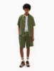 Universal Works Tech Waffle Overshirt - Birch Green sold by Article London