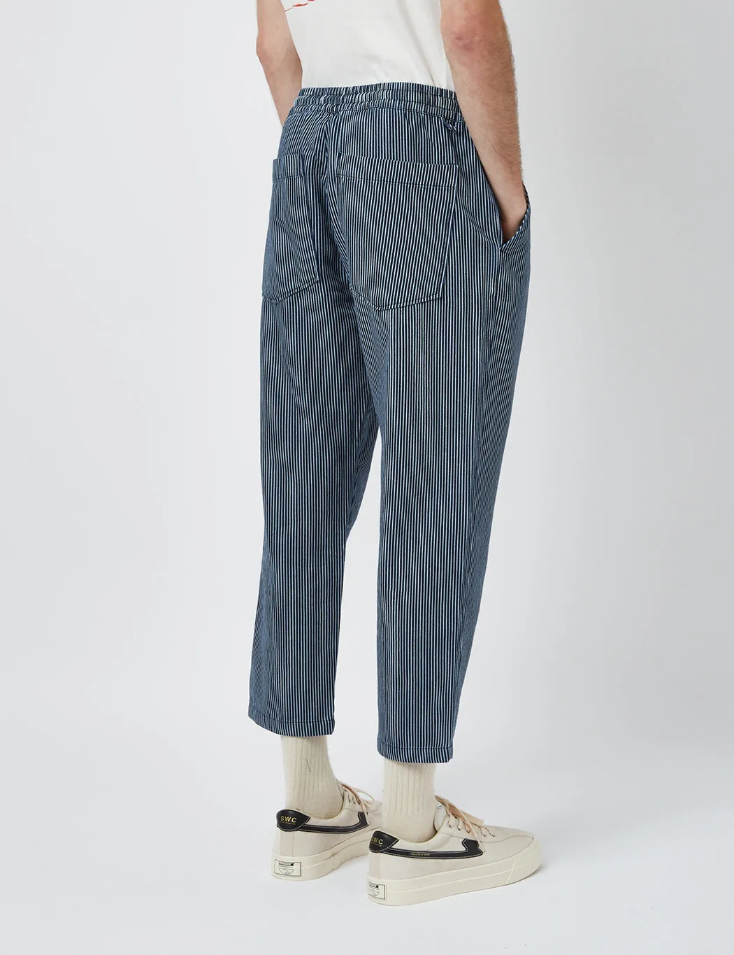 Universal Works Hi Water Trousers (Wide) - Denim Indigo Blue Hickory sold by Article London product image thumbnail 3