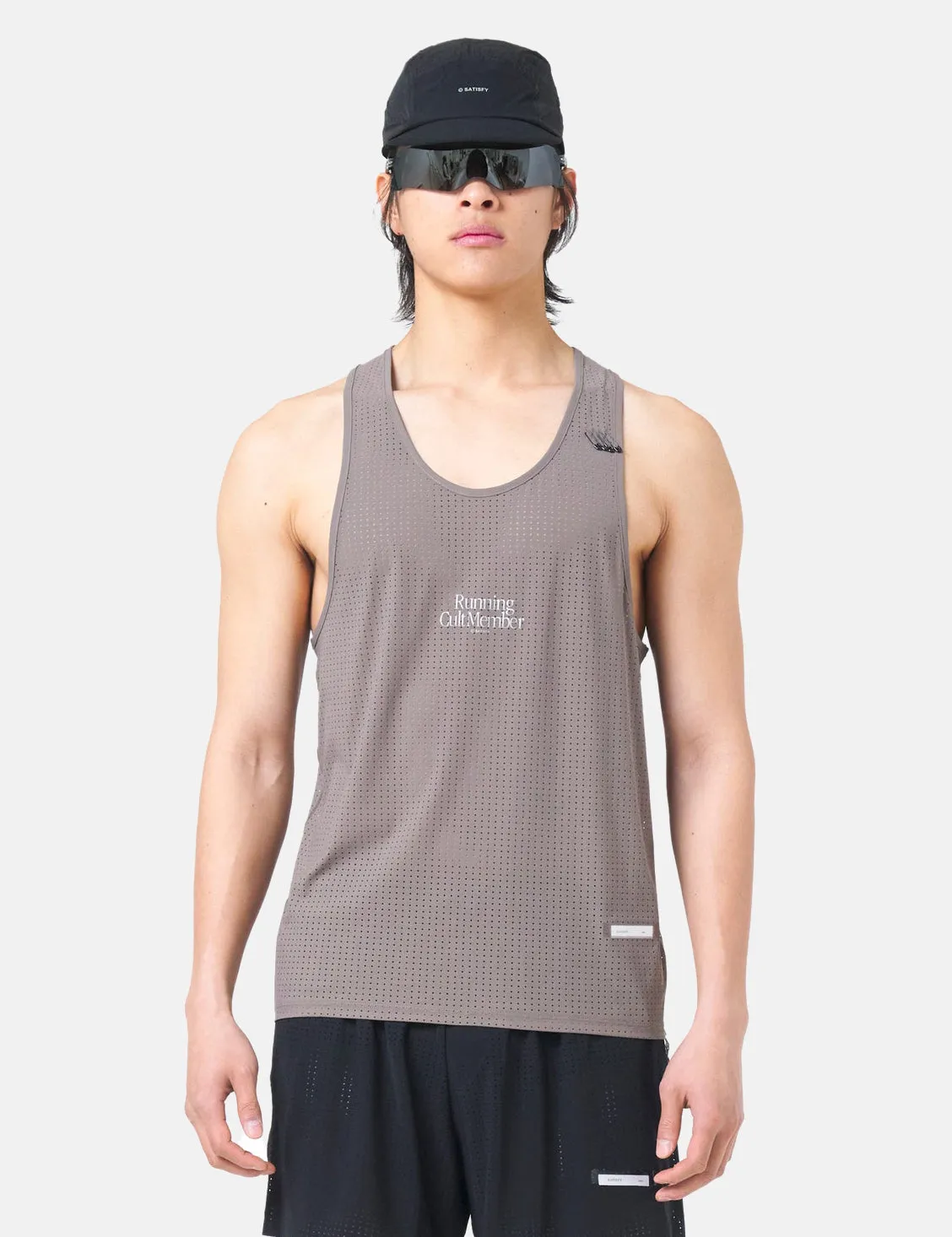 Satisfy Running Space-O Singlet - Taupe sold by Article London
