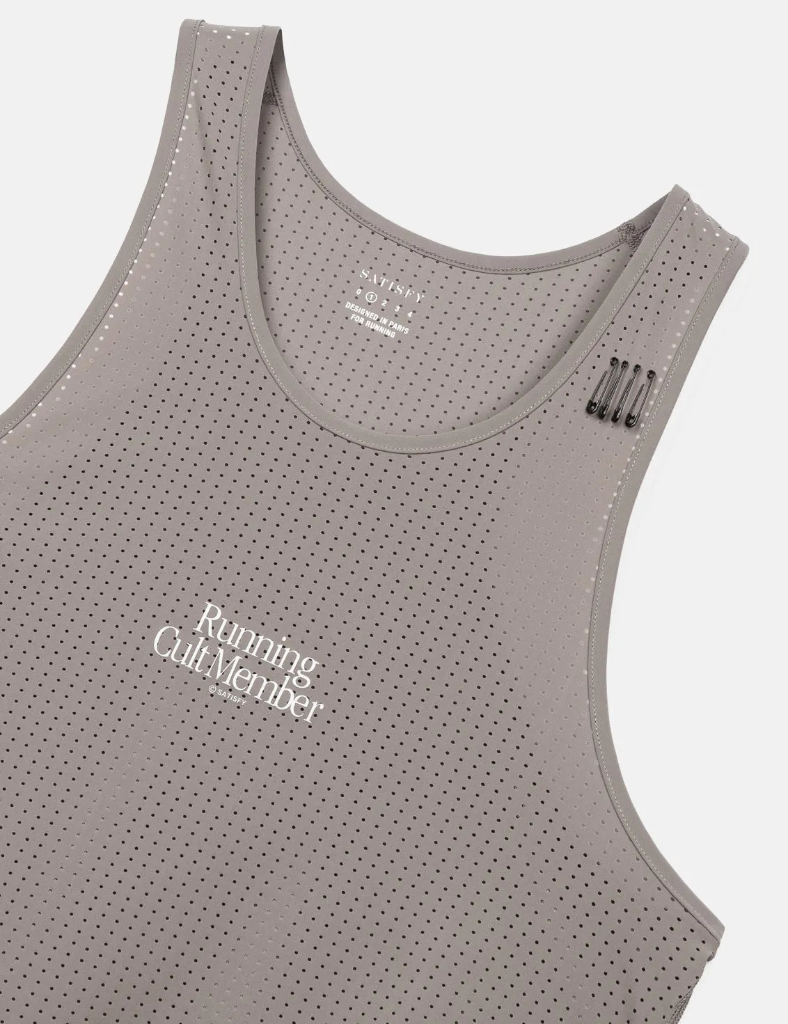 Satisfy Running Space-O Singlet - Taupe sold by Article London product image thumbnail 4