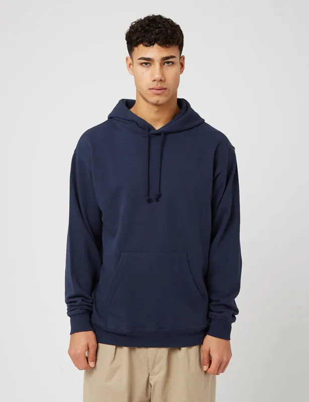 Beams Plus Hooded Sweatshirt - Navy Blue sold by Article London