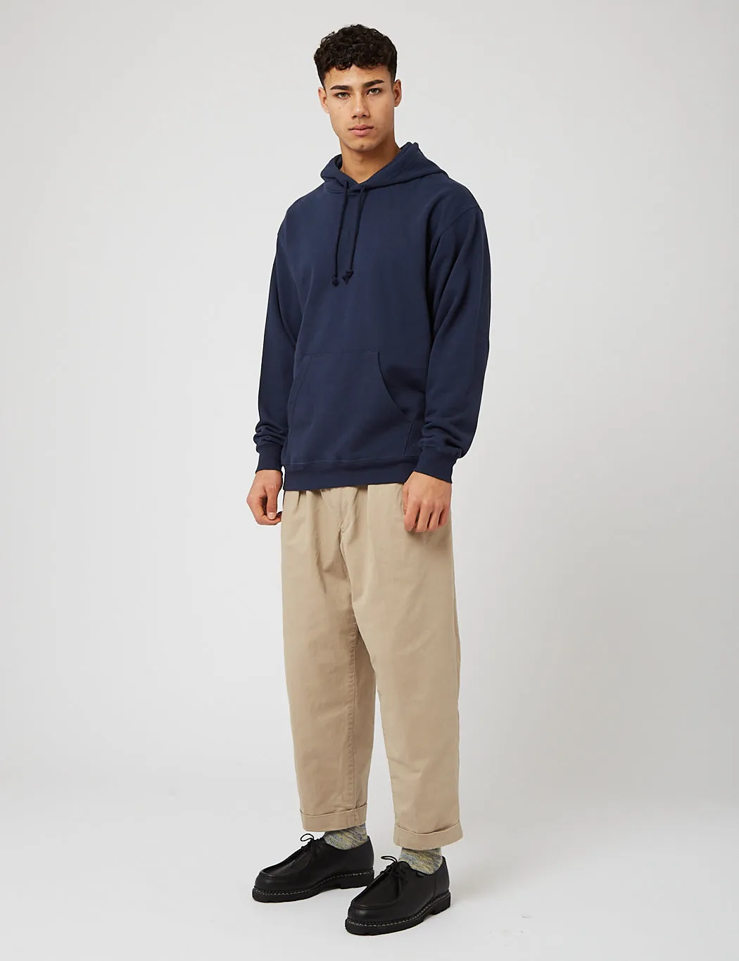 Beams Plus Hooded Sweatshirt - Navy Blue sold by Article London product image thumbnail 4