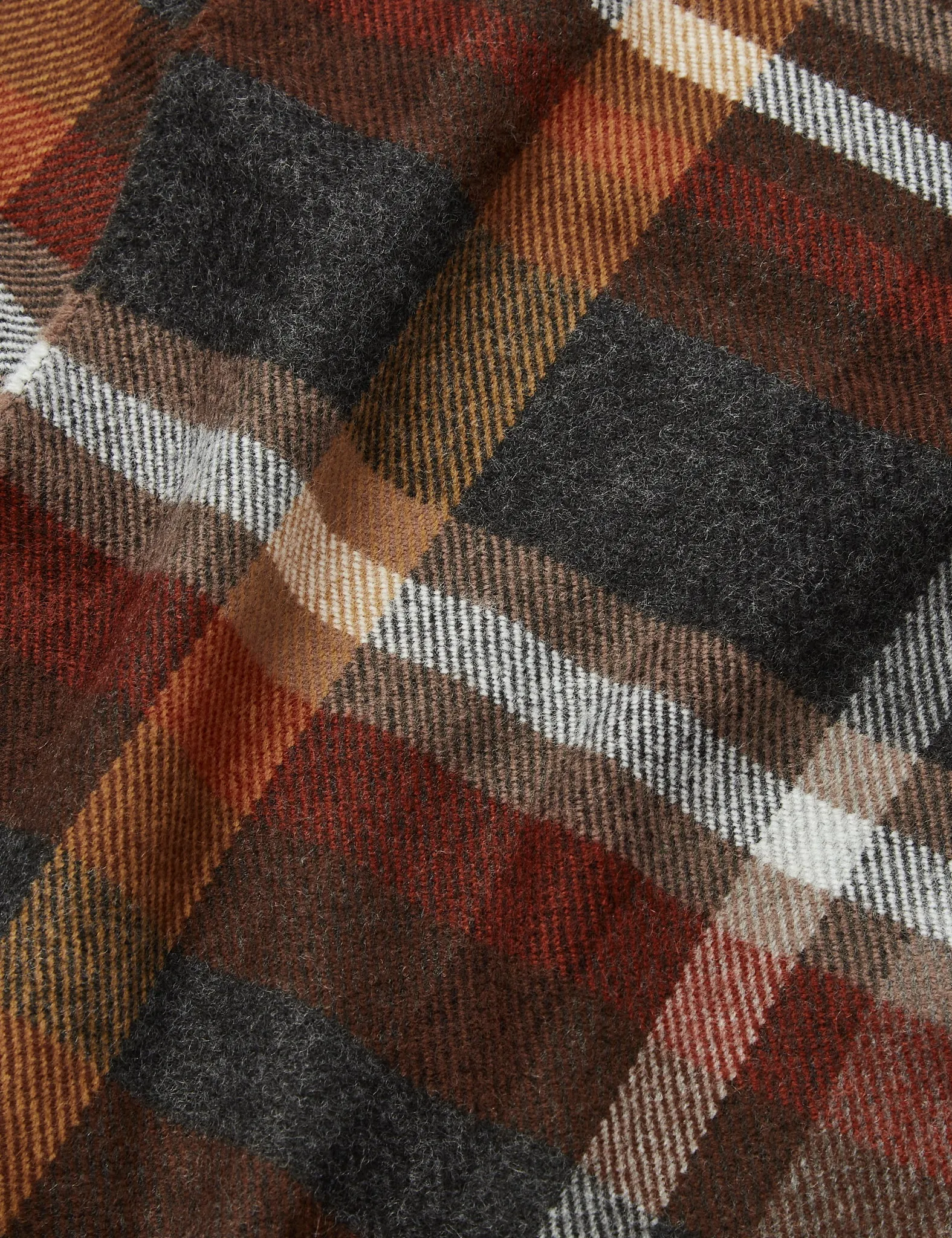 Universal Works Check Scarf - Brown Check sold by Article London product image thumbnail 3