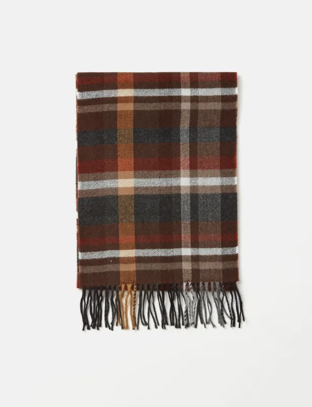 Universal Works Check Scarf - Brown Check sold by Article London