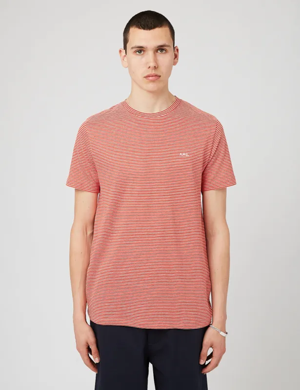 A.P.C. Guillermo T-Shirt (Cotton/Linen) - Brick Red made by A.P.C.