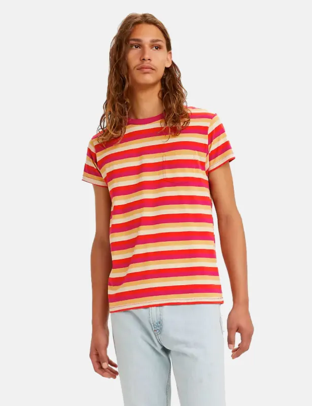 Levis Vintage Clothing 1950'S Sportswear T-Shirt - Red/Cream/Yellow/Pink sold by Article London
