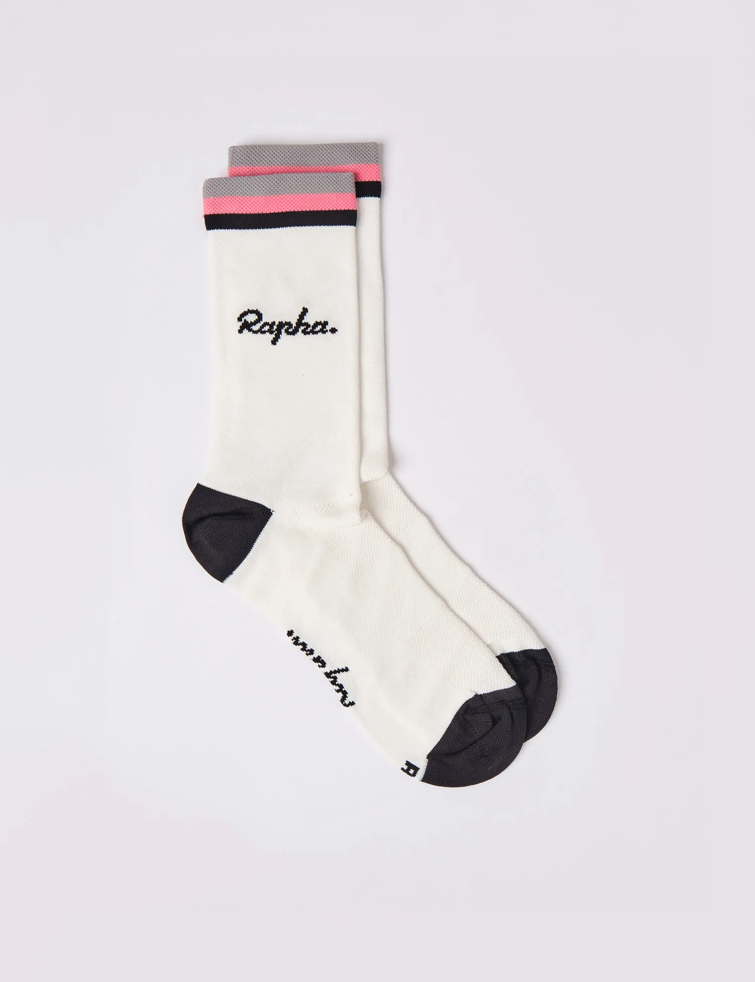 Rapha Logo Socks - White/Black/Pink sold by Article London