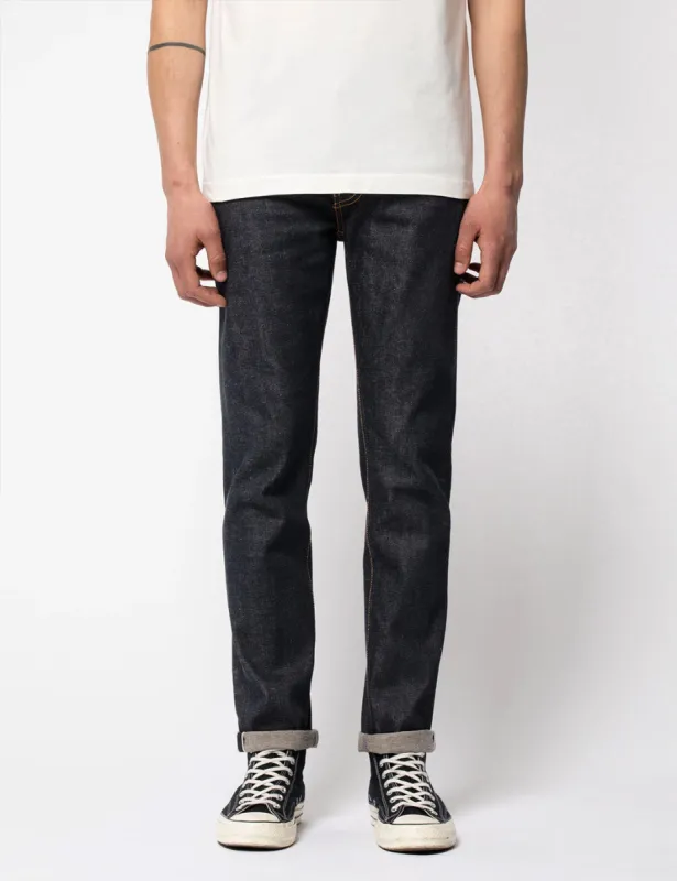 Nudie Jeans Lean Dean Jeans (Slim Fit) - Dry True Selvage Blue sold by Article London