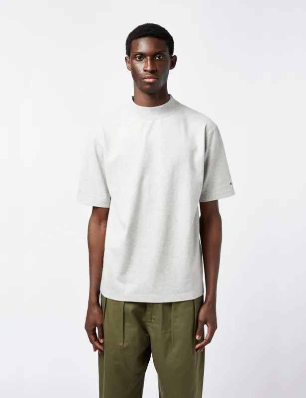 Snow Peak Heavy Mockneck T-Shirt (Recycled) - Grey sold by Article London