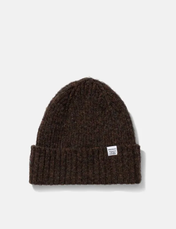 Norse Projects Brushed Lambswool Beanie - Black Multi sold by Article London