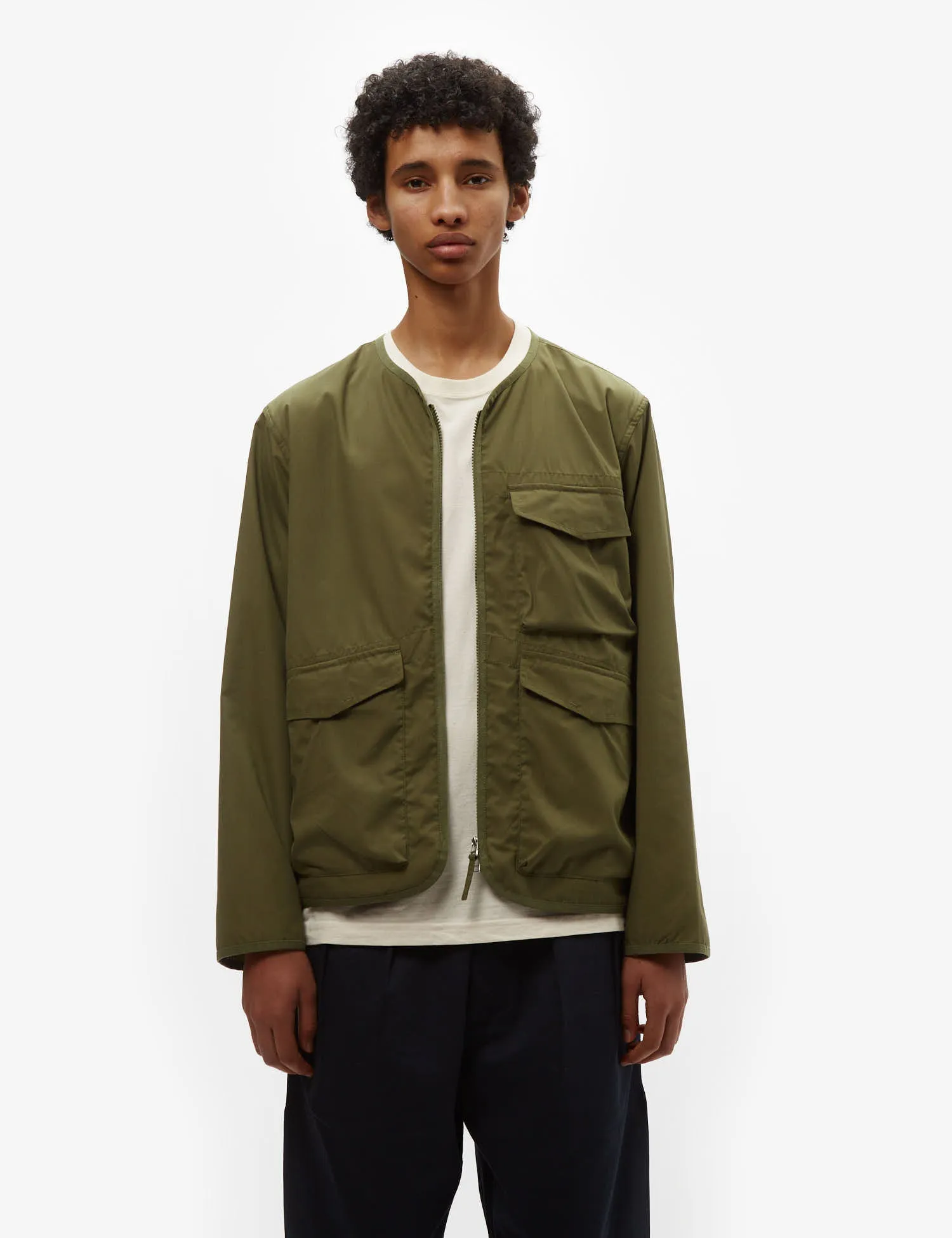 Universal Works Parachute Liner Jacket (Recycled Poly) - Olive Green sold by Article London