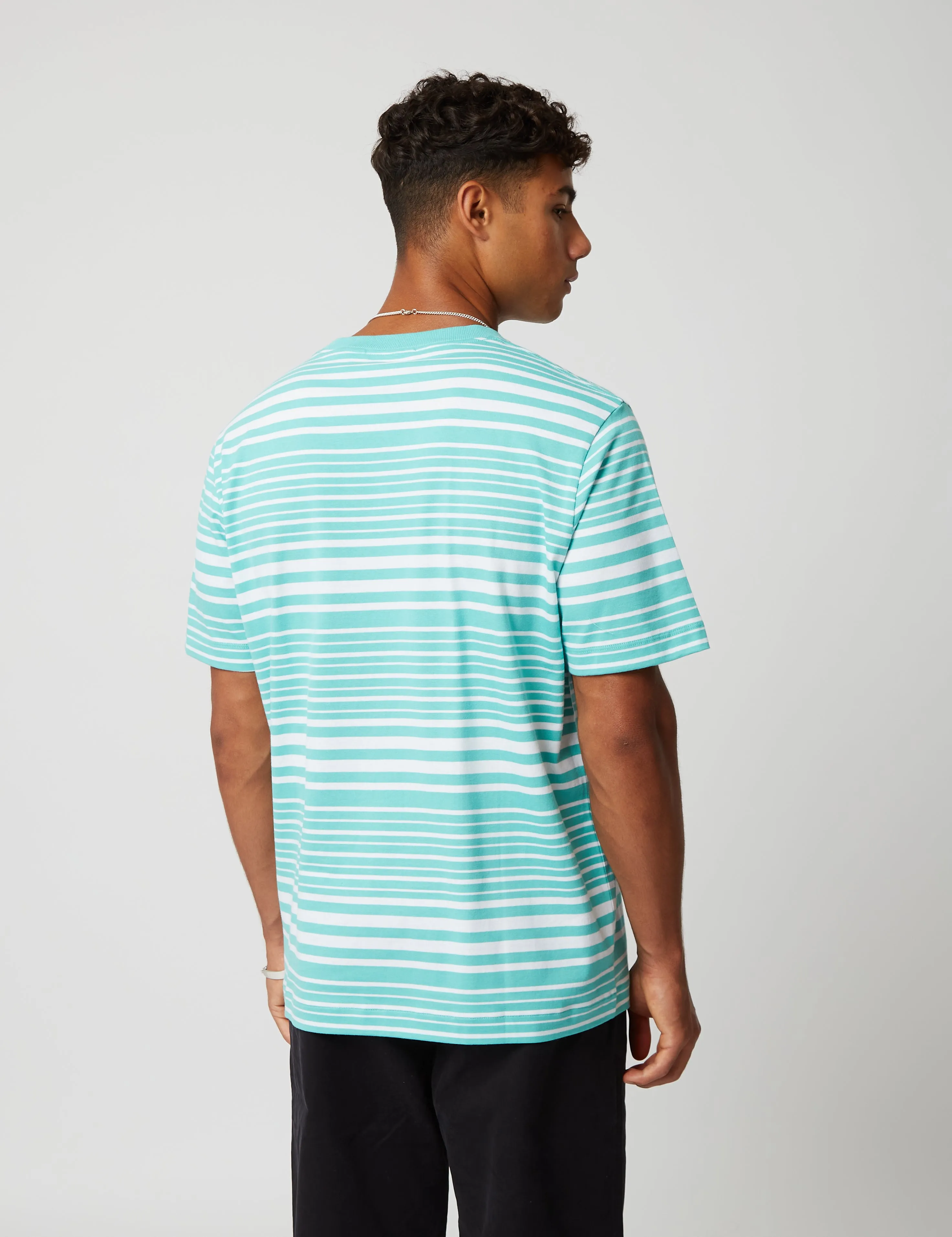 Bhode Shima Striped T-Shirt (Organic) - Turquoise Green sold by Article London product image thumbnail 3