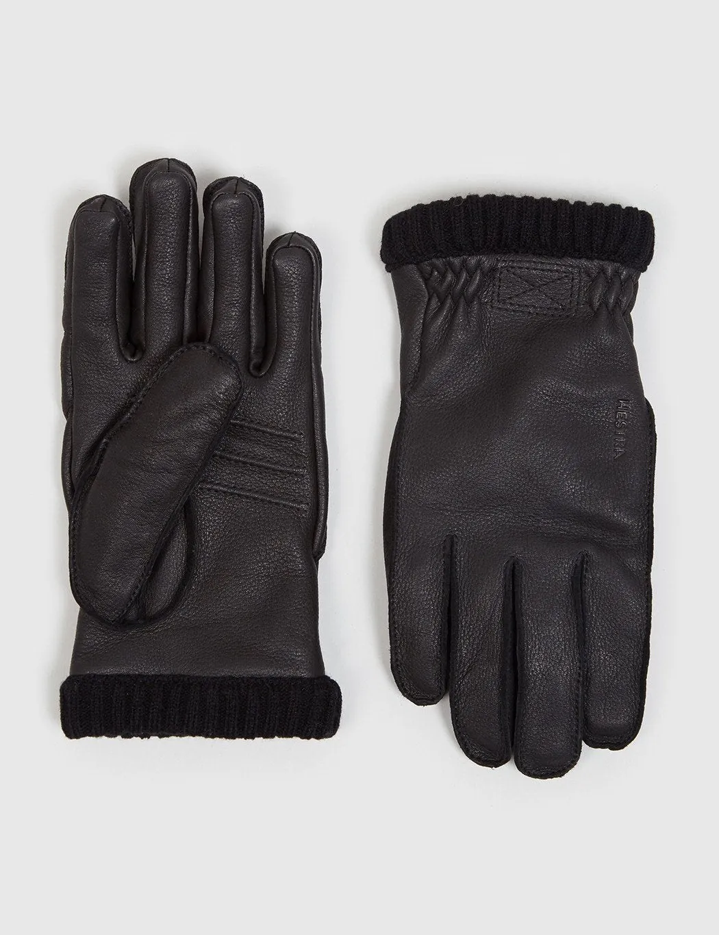 Hestra Primaloft Rib Gloves (Deerskin) - Black sold by Article London