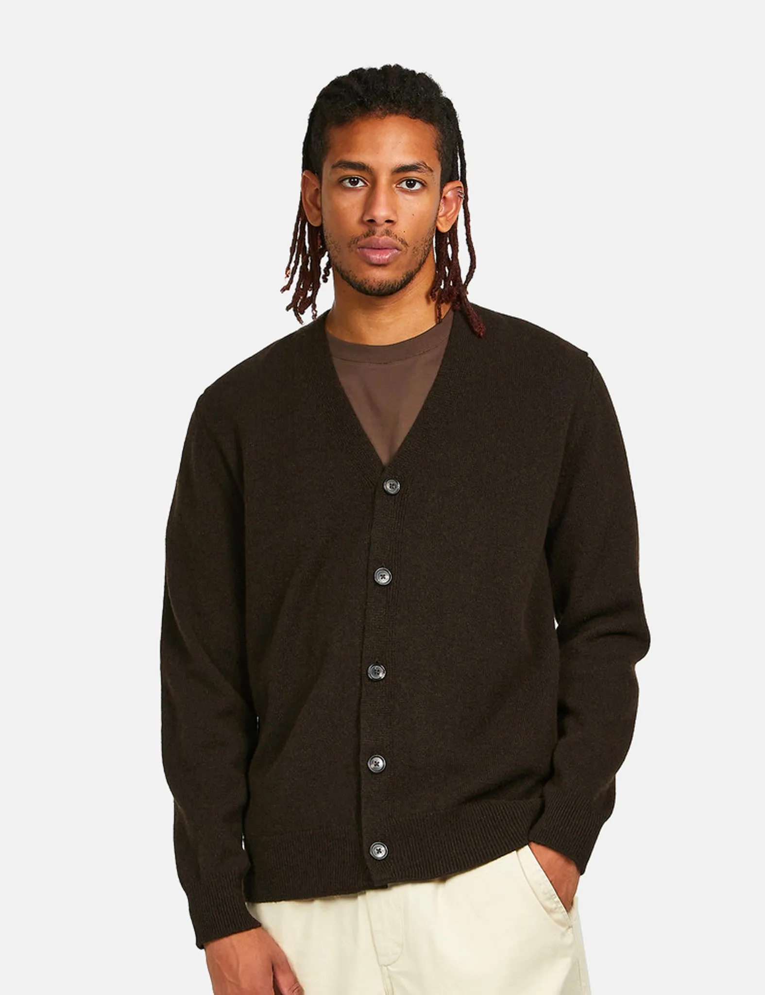 Norse Projects Adam Cardigan (Wool) - Truffle Brown sold by Article London