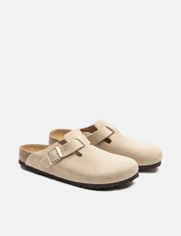 Birkenstock Boston Suede SFB (Regular) - Nude sold by Article London