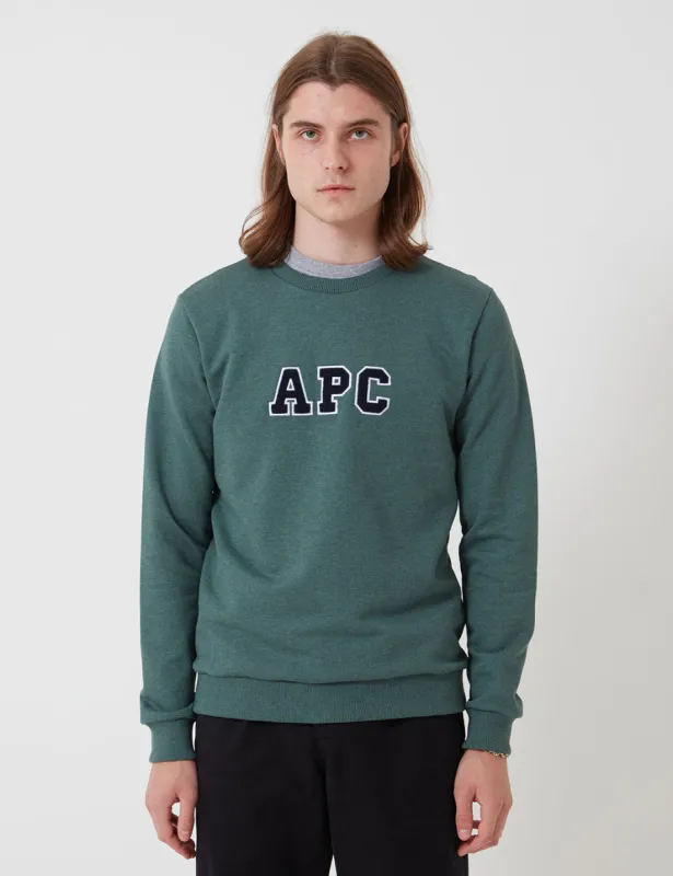 A.P.C. Malcolm Sweatshirt - Heathered Green sold by Article London