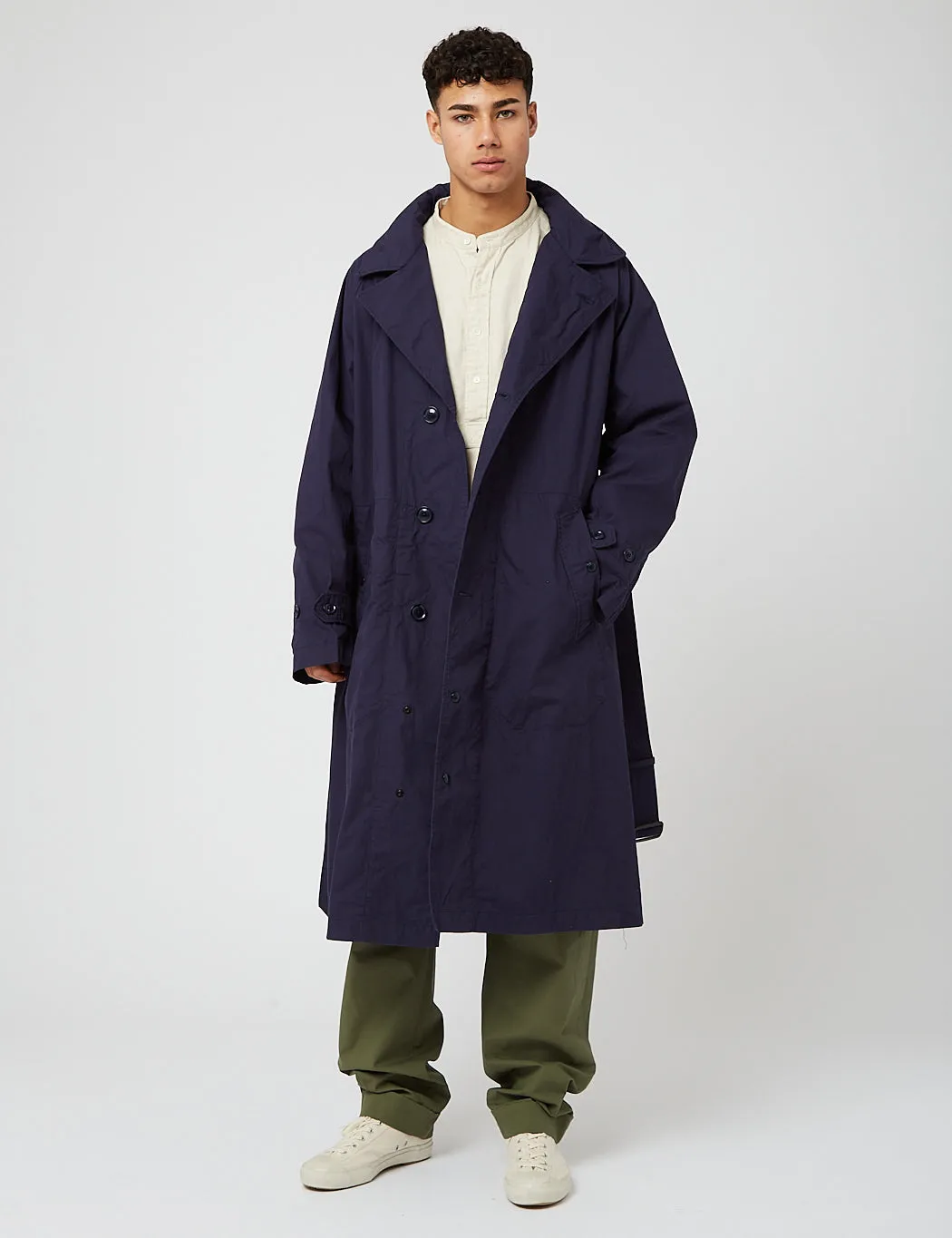 Engineered Garments Drizzler Coat (Duracloth Poplin) - Navy Blue sold by Article London