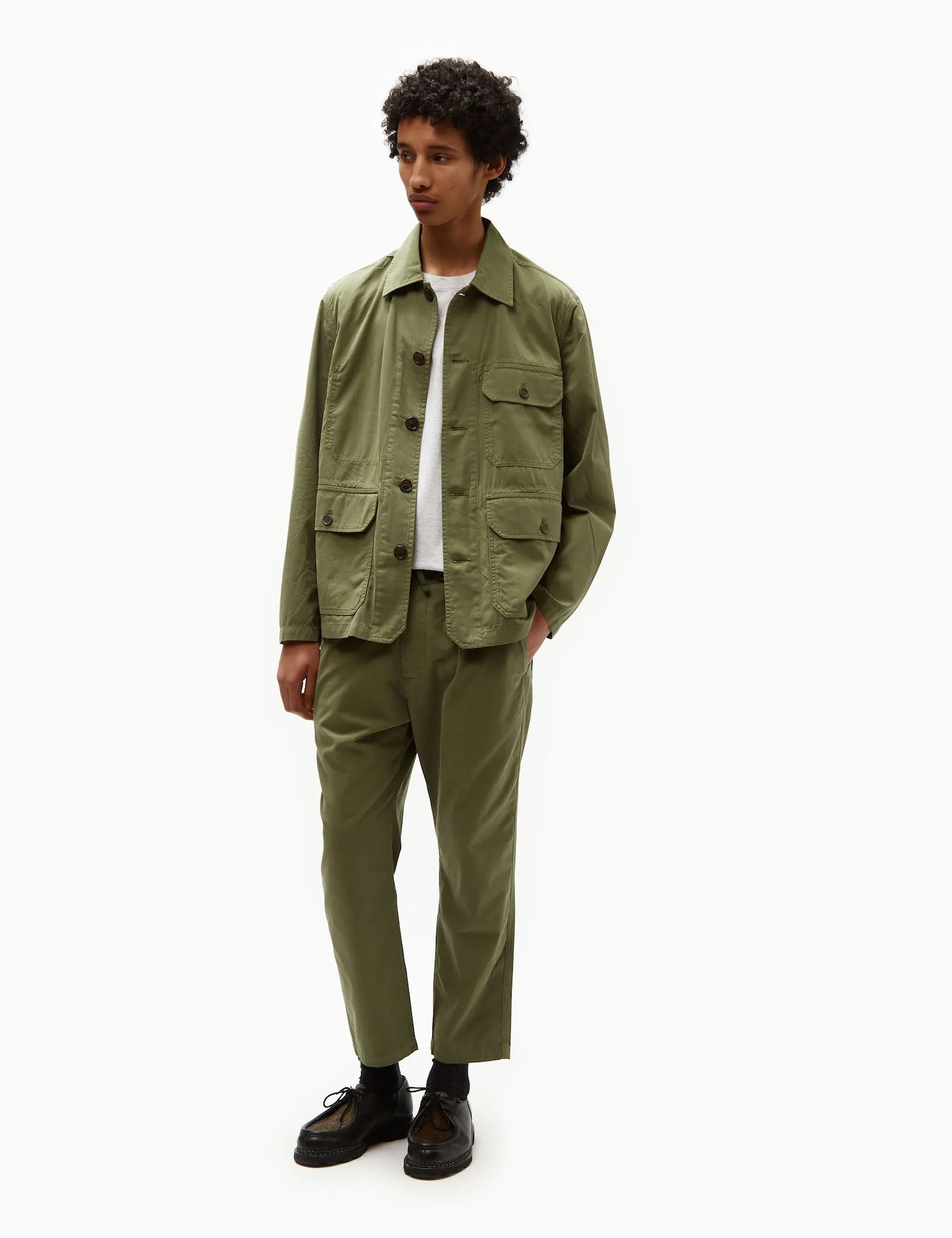 Universal Works Utility Jacket (Summer Canvas) - Birch Green sold by Article London product image thumbnail 3