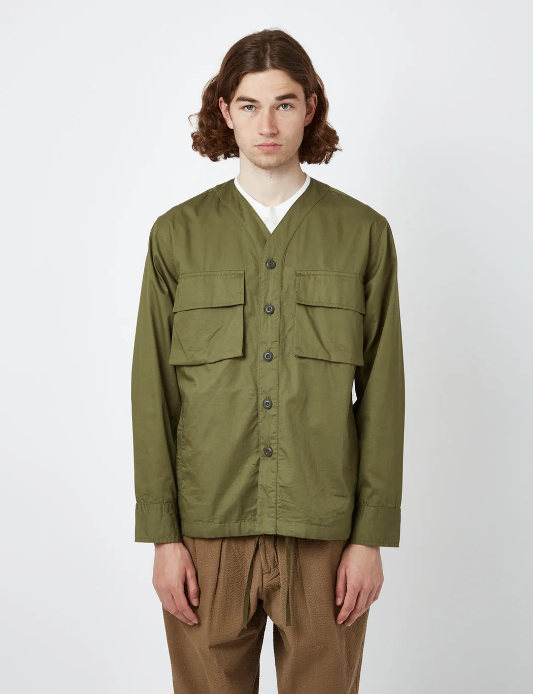 Universal Works Parachute Shirt (Relaxed) - Olive Green sold by Article London