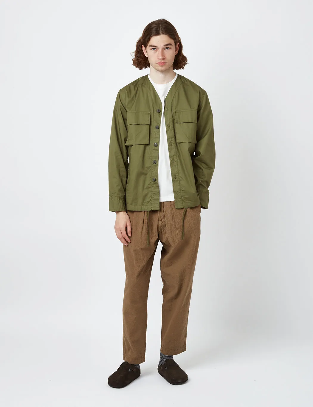 Universal Works Parachute Shirt (Relaxed) - Olive Green sold by Article London product image thumbnail 5