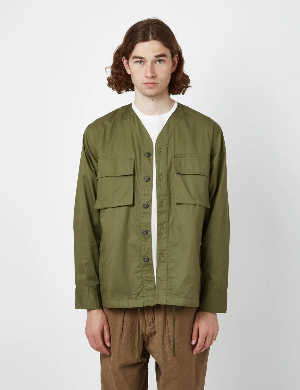 Universal Works Parachute Shirt (Relaxed) - Olive Green sold by Article London product image thumbnail 4