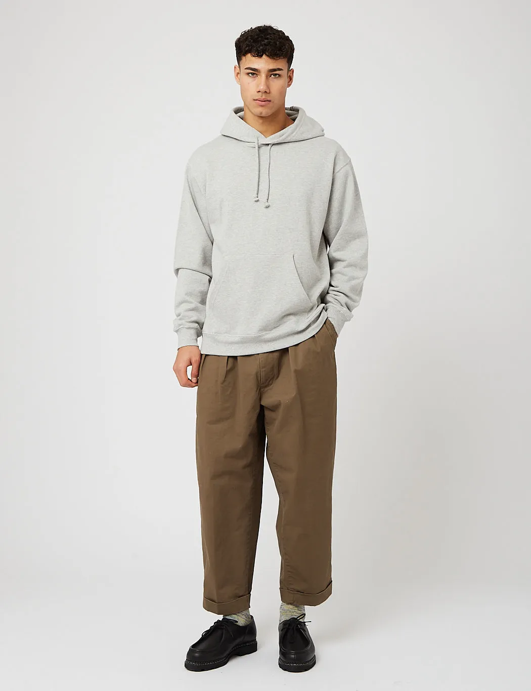 Beams Plus Hooded Sweatshirt - Heather Grey sold by Article London product image thumbnail 4
