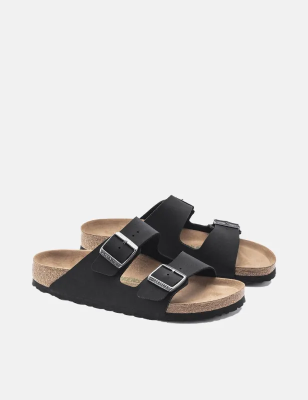 Birkenstock Arizona Vegan Birko-Flor Nubuck (Regular) - Black sold by Article London