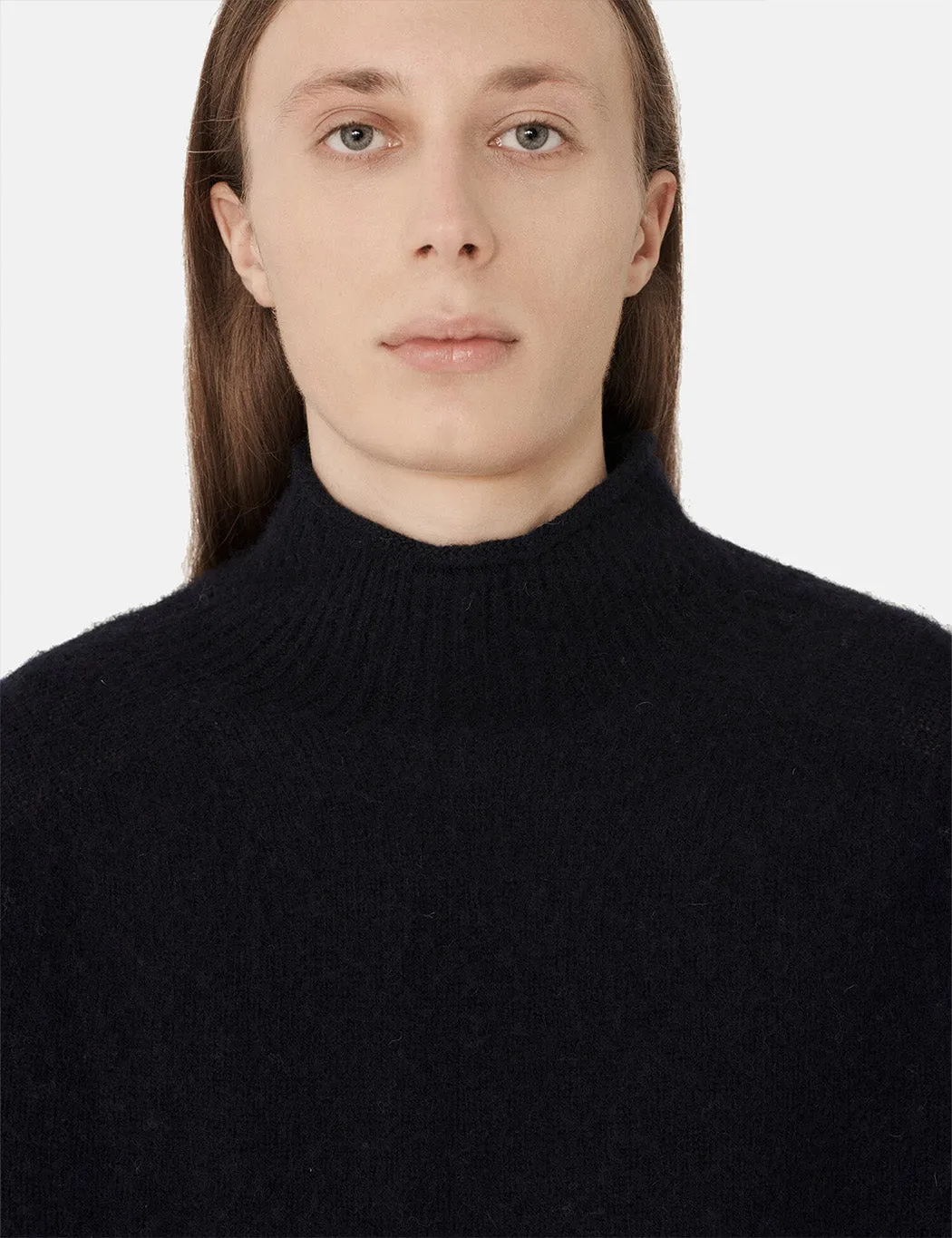 YMC Diddy Roll Neck (Brushed Lambswool) - Navy Blue sold by Article London product image thumbnail 3