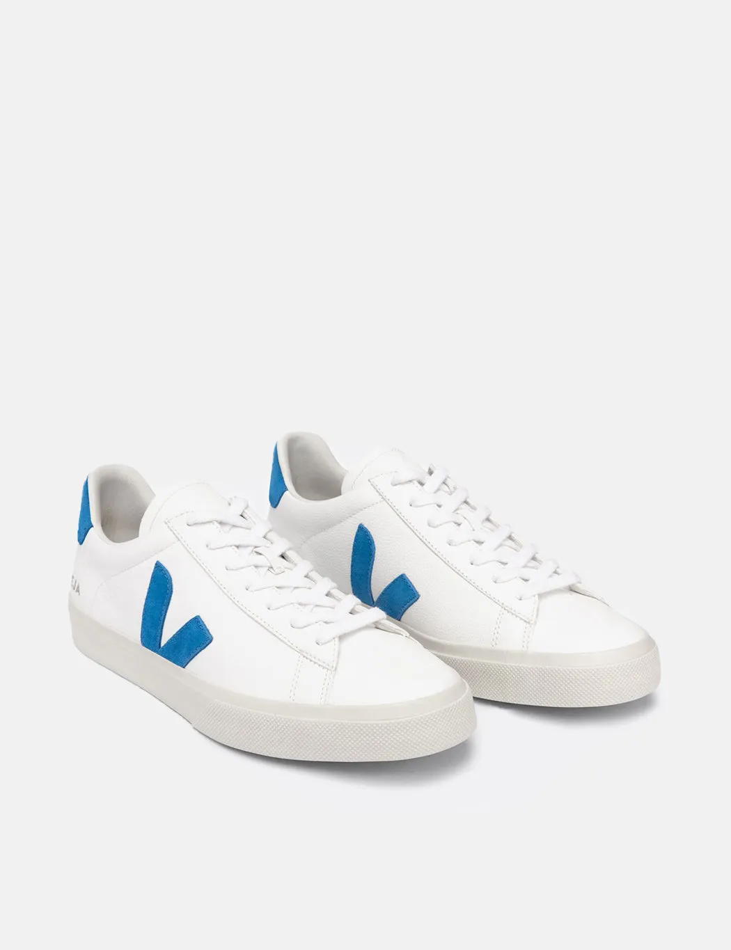 Women's Veja Campo Trainers (Chromefree Leather) - Extra White/Swedish Blue sold by Article London product image thumbnail 2