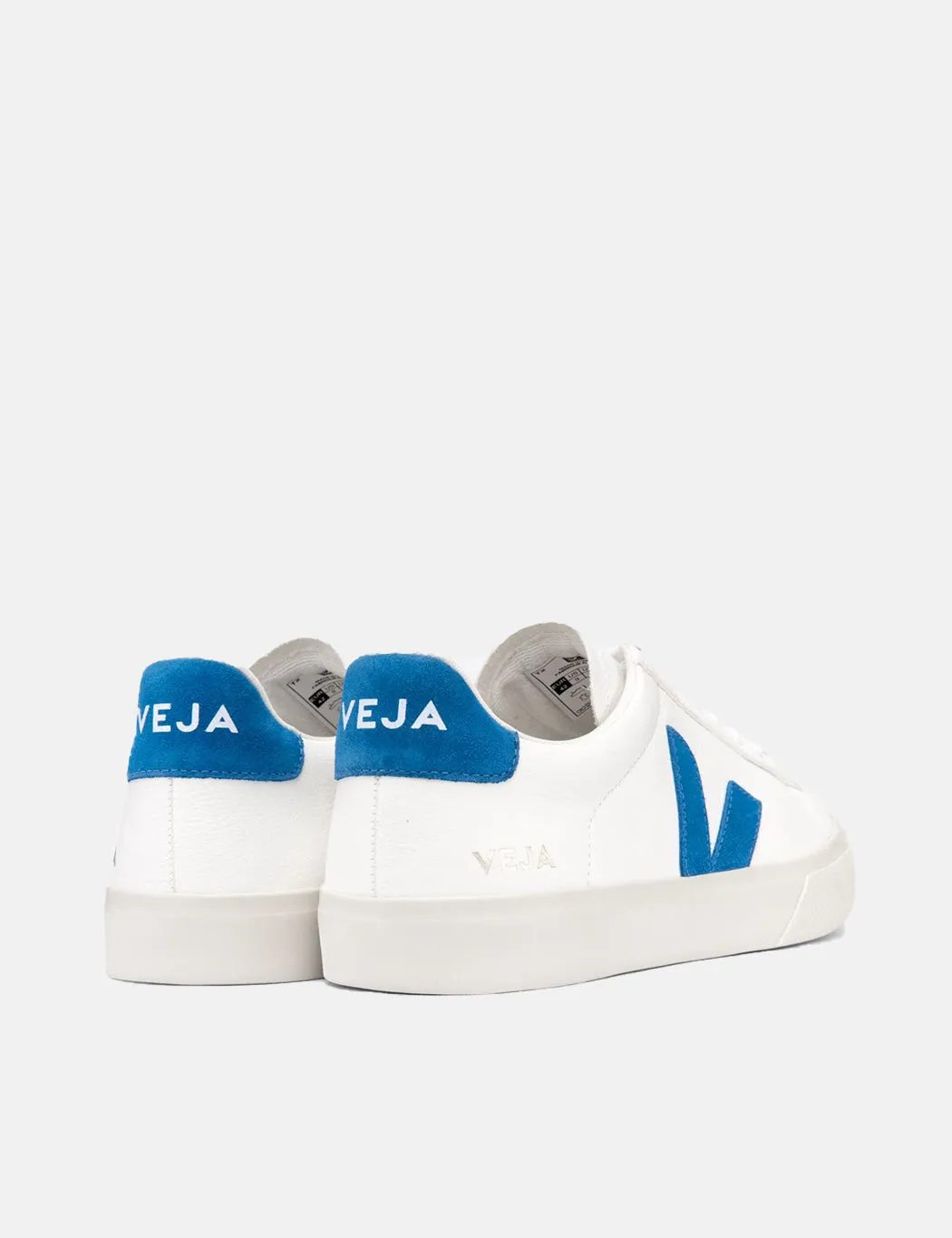 Women's Veja Campo Trainers (Chromefree Leather) - Extra White/Swedish Blue sold by Article London product image thumbnail 3
