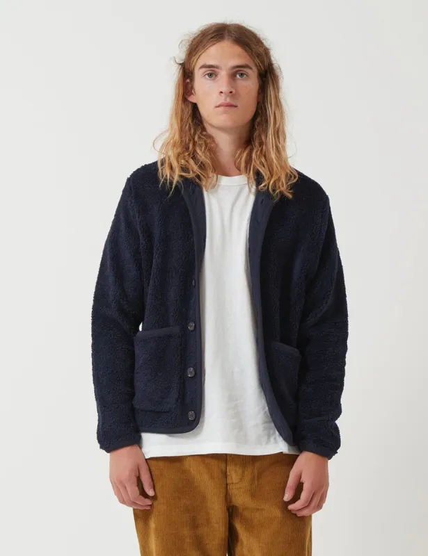 Universal Works Lancaster Jacket (Mountain Fleece) - Navy Blue sold by Article London