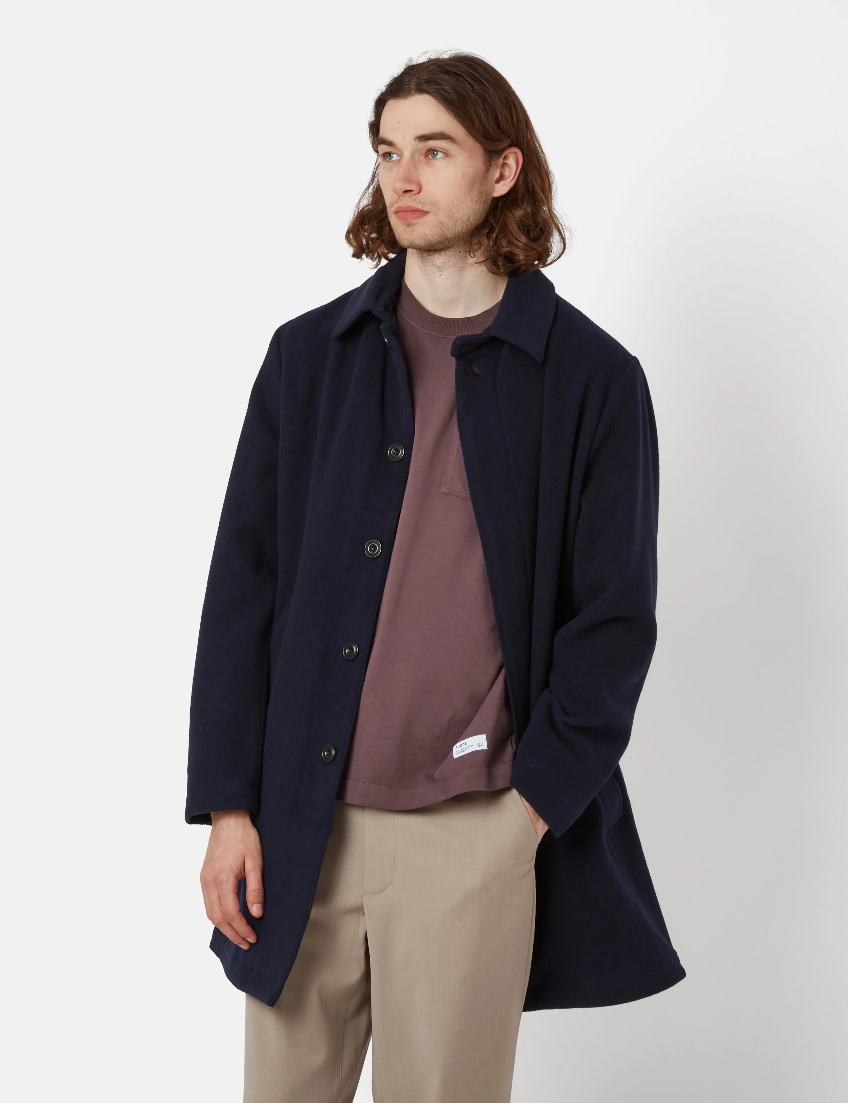 Bhode Wool Mac - Navy Blue sold by Article London product image thumbnail 5