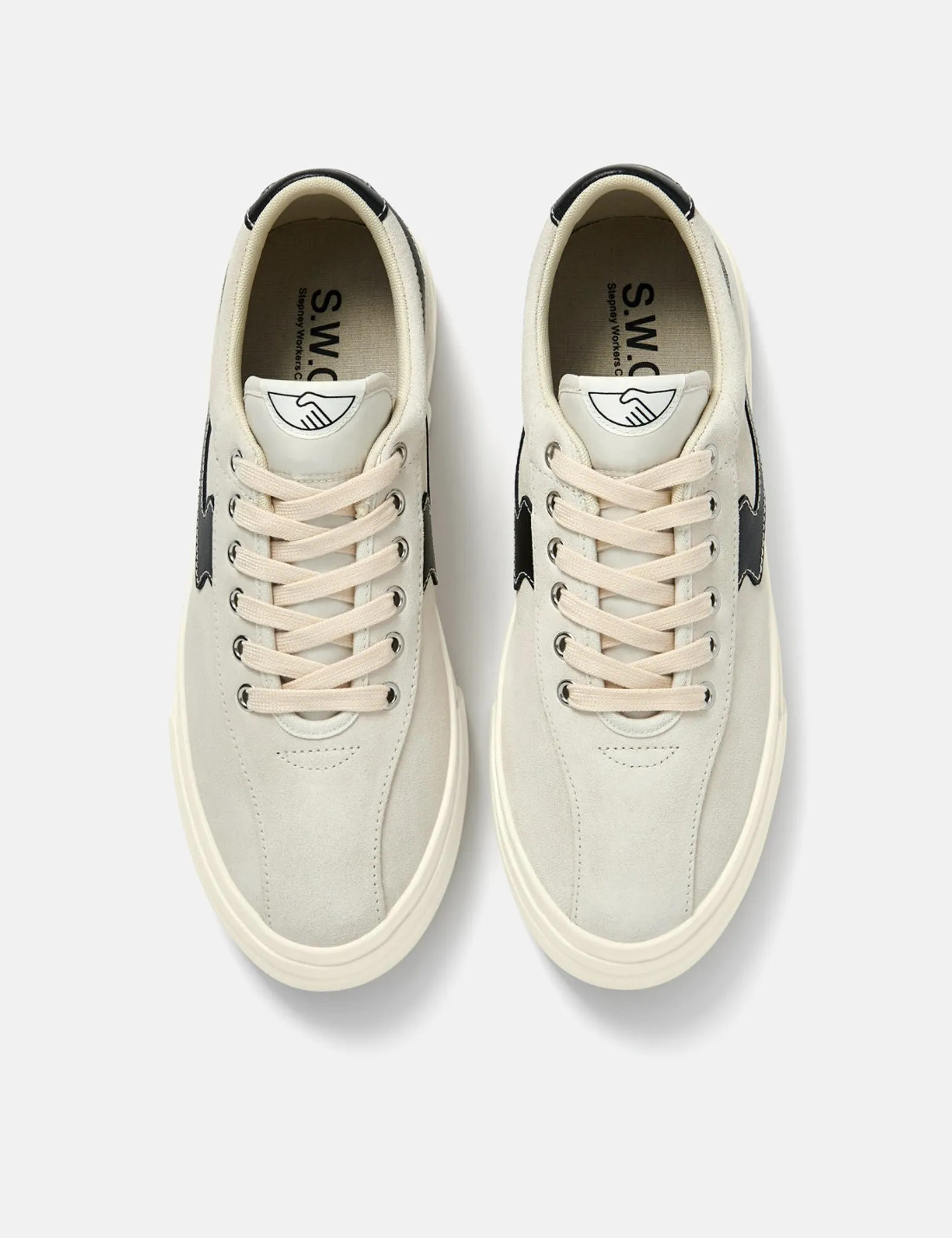 Stepney Workers Club Dellow S-Strike Trainers (Suede) - Ecru/Black sold by Article London product image thumbnail 4