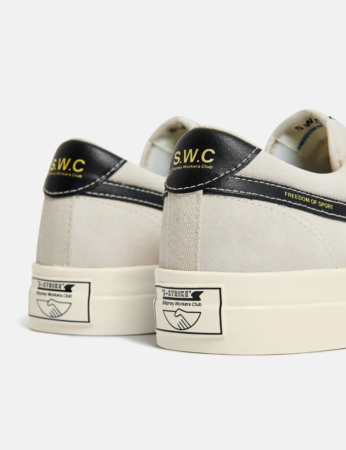 Stepney Workers Club Dellow S-Strike Trainers (Suede) - Ecru/Black sold by Article London product image thumbnail 3