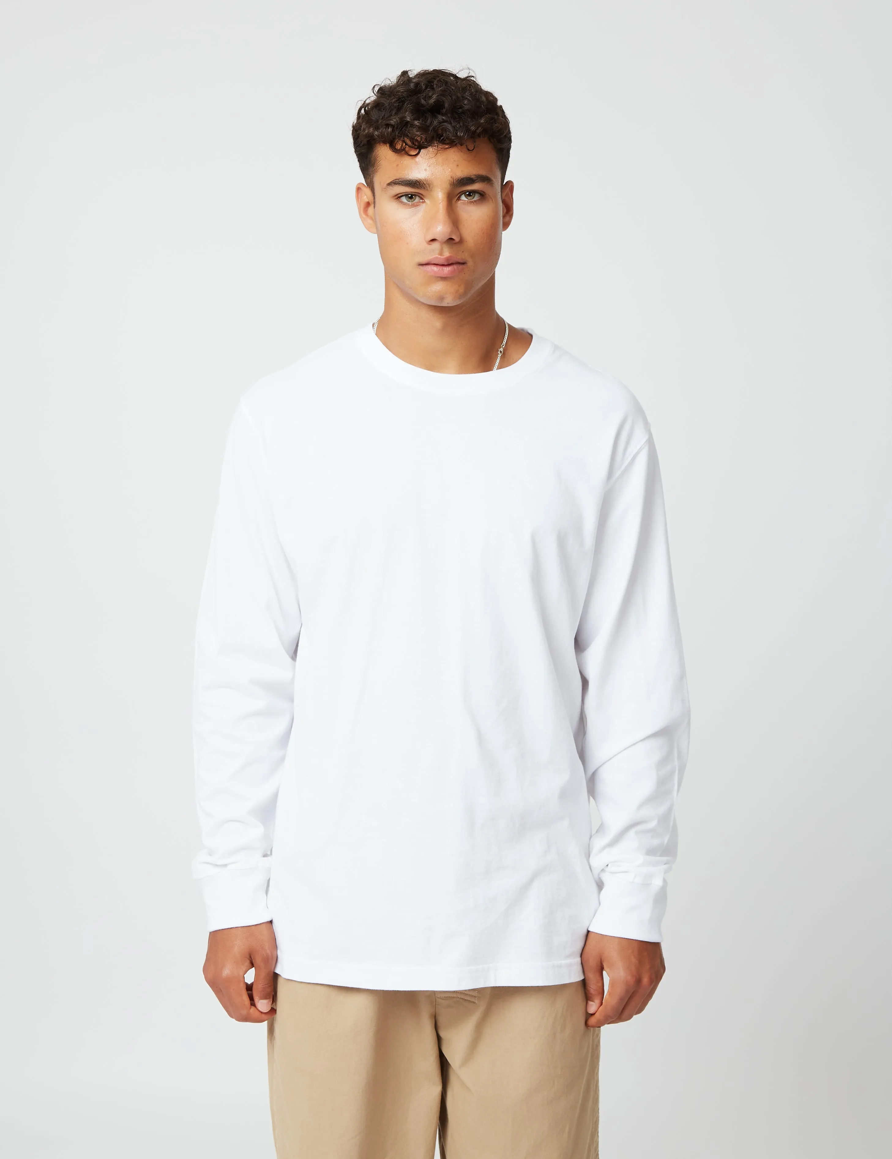 Bhode Long Sleeve T-Shirt (Organic/Canada Origin, 9oz) - White sold by Article London