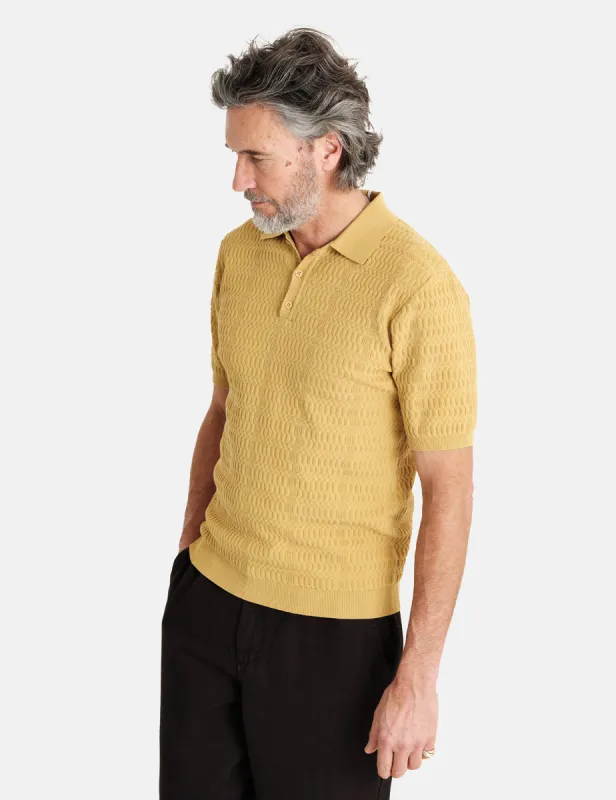 Wax London Naples Polo (Wave) - Mustard sold by Article London