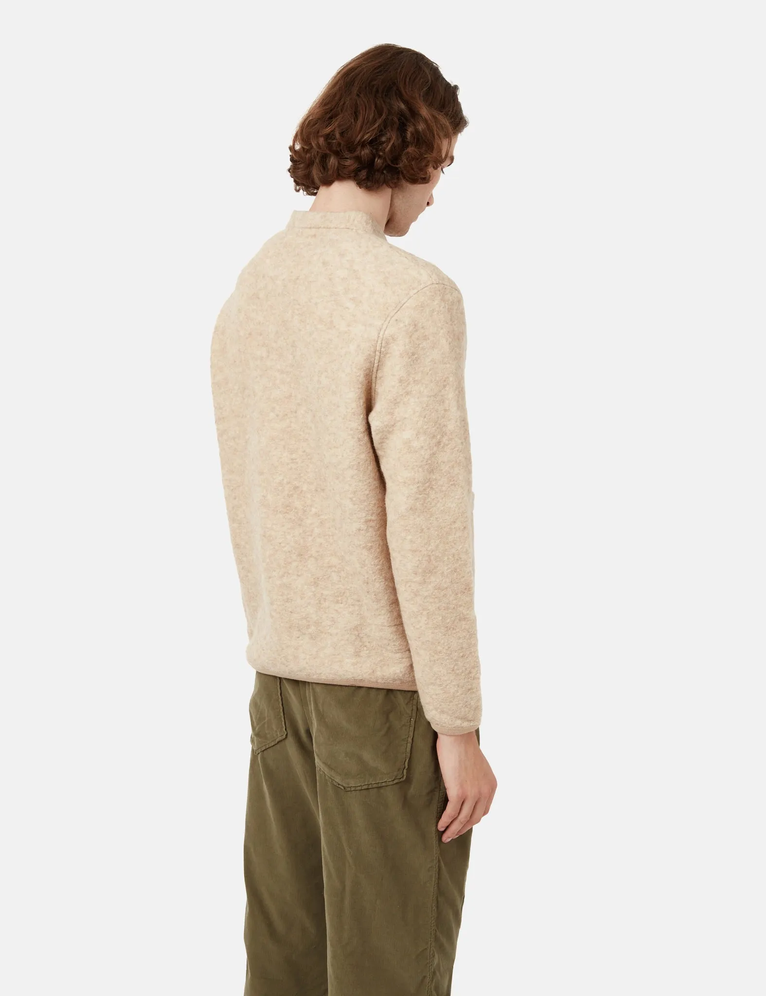 Universal Works Cardigan (Wool Fleece) - Stone Grey sold by Article London product image thumbnail 3