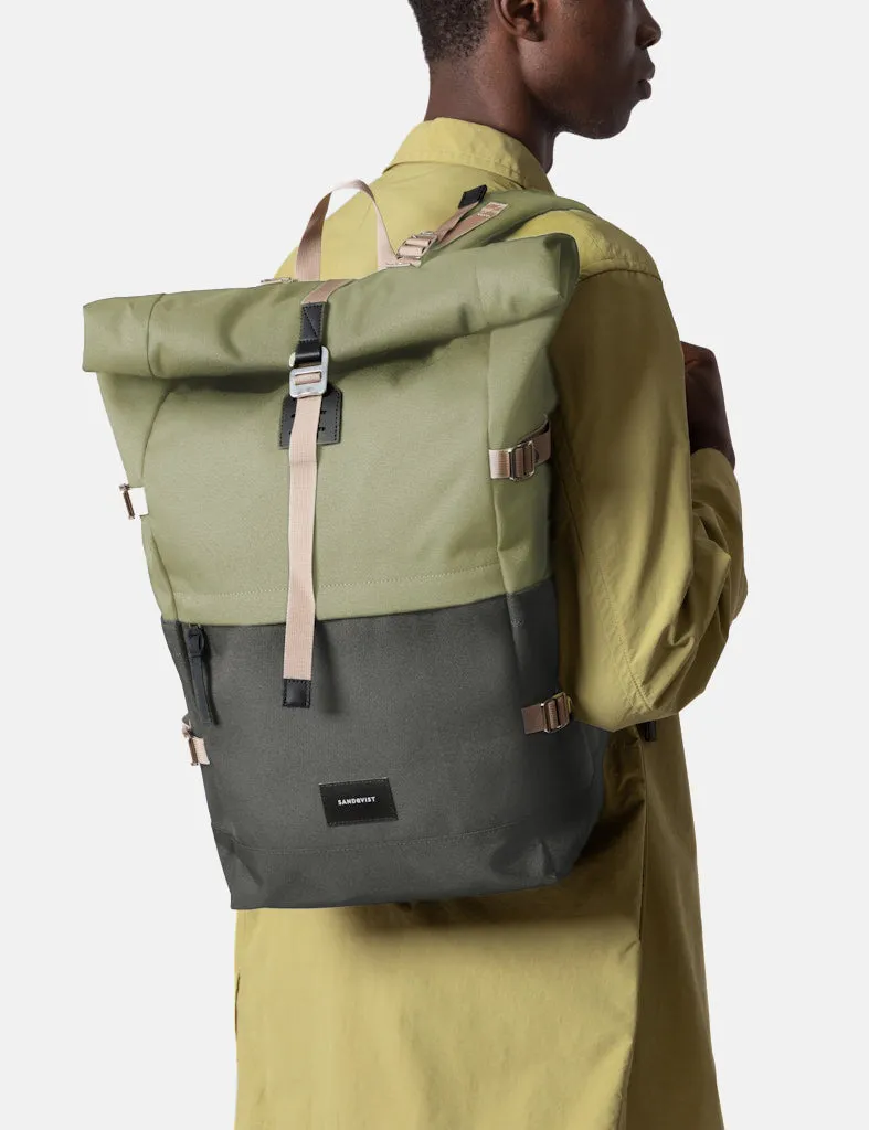 Sandqvist Bernt Backpack - Multi Dew Green/Night Green sold by Article London product image thumbnail 4