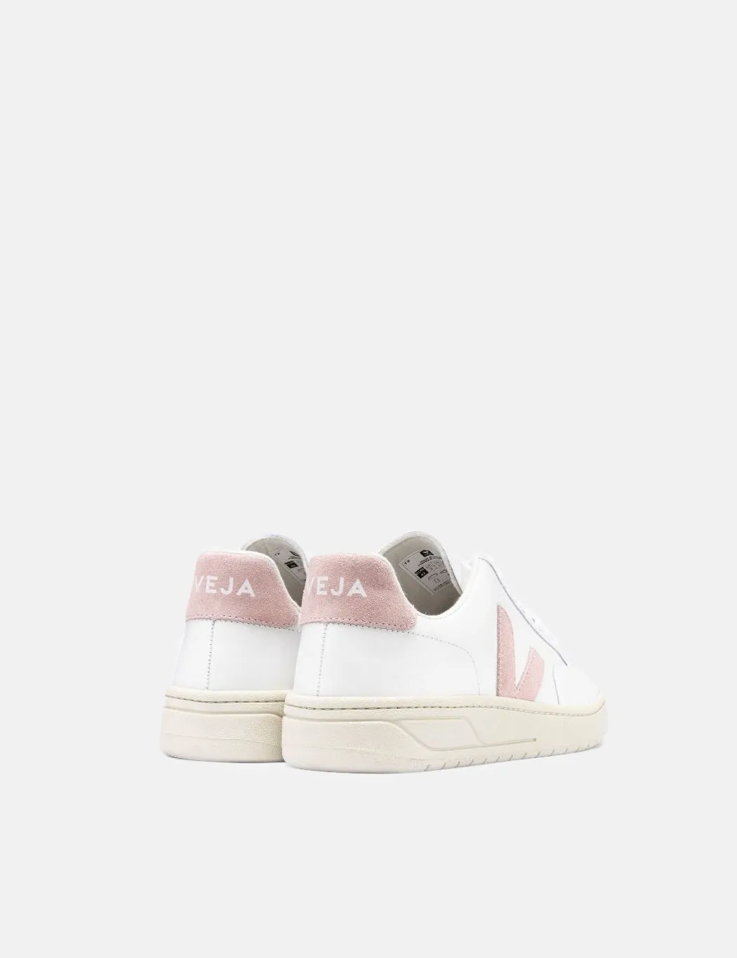 Womens Veja V-12 Leather Trainers - Extra White/Babe sold by Article London product image thumbnail 3