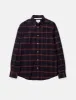 Norse Projects Anton Brushed Flannel Shirt -  Check Cordovan Brown sold by Article London