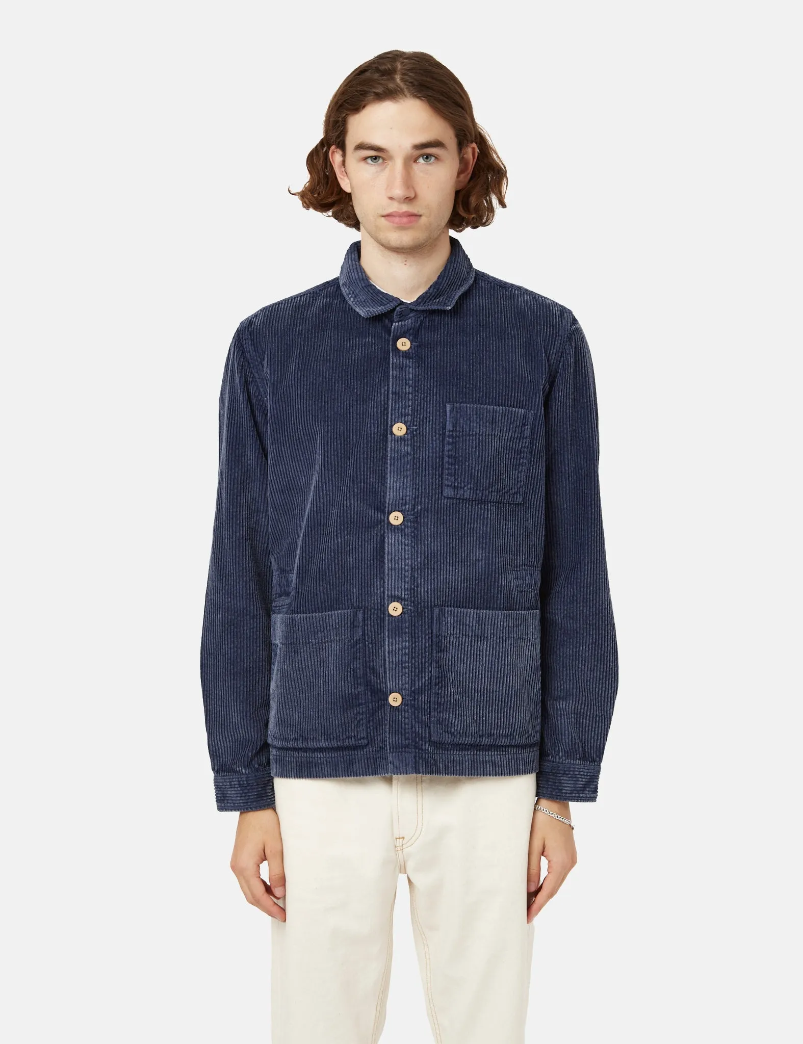 Folk Assembly Jacket (Heavy Cord) - Washed Ink Blue sold by Article London