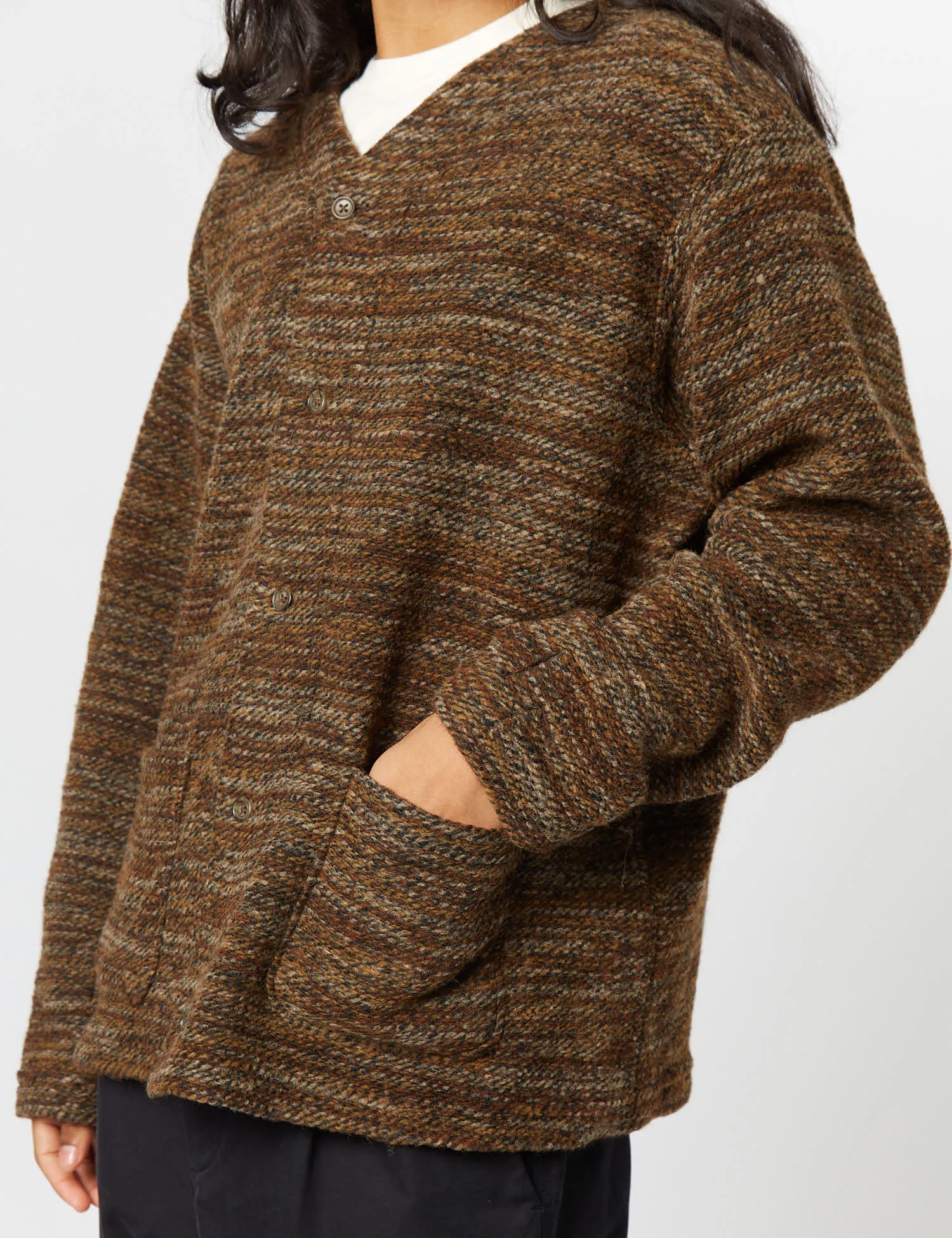 Engineered Garments Knit Cardigan (Wool) - Brown sold by Article London product image thumbnail 2