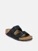 Birkenstock Arizona Suede Sandals (Regular) - Black sold by Article London