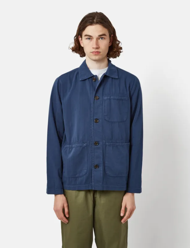 Universal Works Field Jacket (Herringbone) - Washed Navy Blue sold by Article London